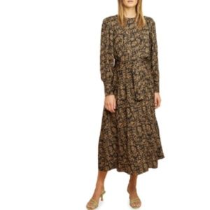 Rohe Drake Modern Camo Long-Sleeve Dress, Brown Pattern, Size 42-FR